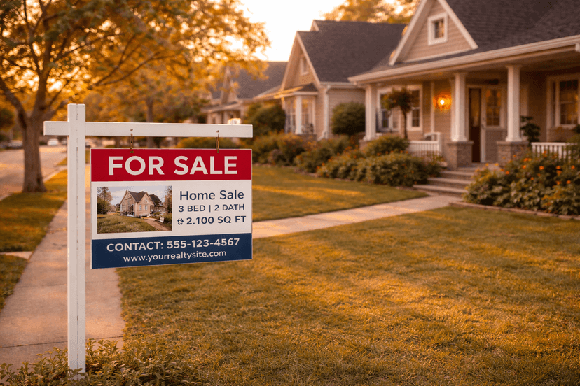 Real estate agent preparing for a listing presentation at a modern home